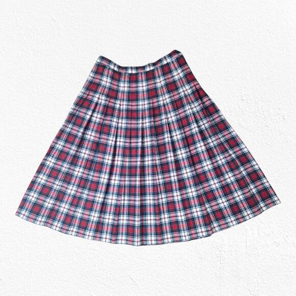 70s Vintage Pendleton Authentic Dress Macduff Tartan Wool Pleated Skirt Size 16 - Picture 1 of 6